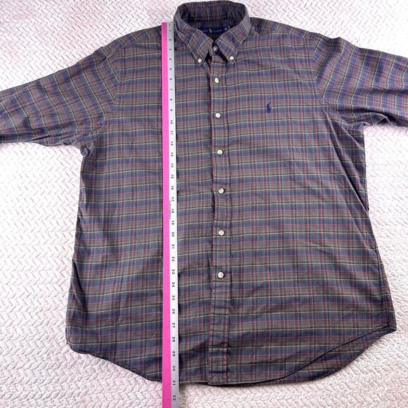 Polo Ralph Lauren Mens XL Lightweight 100% Cotton Button Down Plaid Long Sleeve - Picture 7 of 10